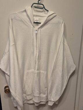 NWOT Sz 2XL Hanes White EcoSmart Hoodie